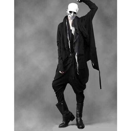 M-4XL autumn and winter clothing Korean version of the new trendy long-sleeved diagonal zipper hooded mid-length large size shir