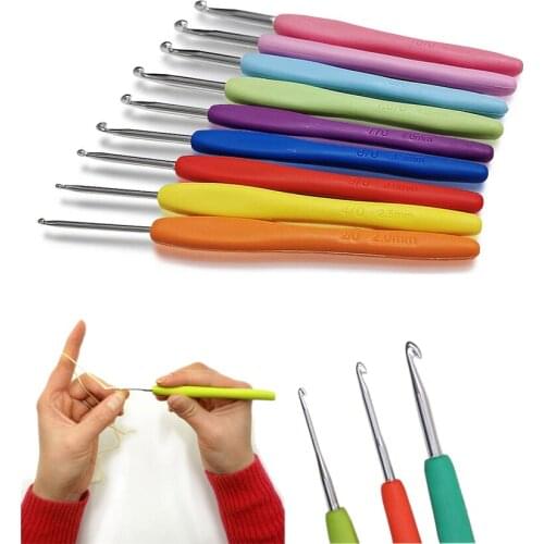 12 set (9pcs/set) Mixed Metal Hook Crochet Template Kit TPR Aluminum Knitting Needles For Loom Tool Band DIY Crafts