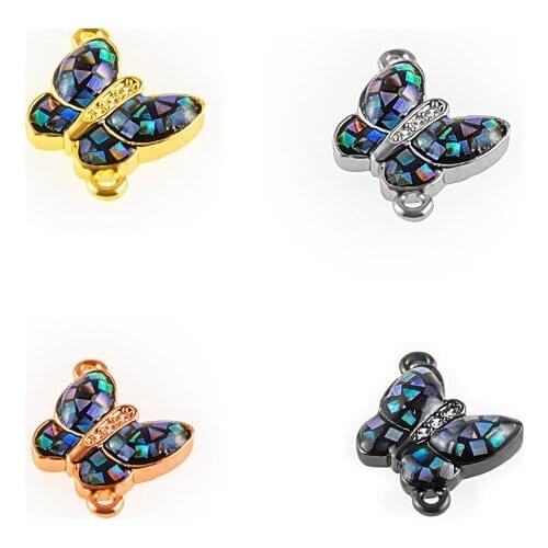 26*22mm butterfly crystal micro pave cz zircon cubic zirconia beads DIY Copper necklace charm bracelet connectors cdf42