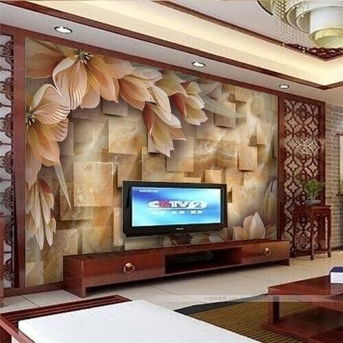 Beibehang Custom 3d photo wall paper3d stereoscopic large mural living room TV backdrop video wall floral wall paper Continental
