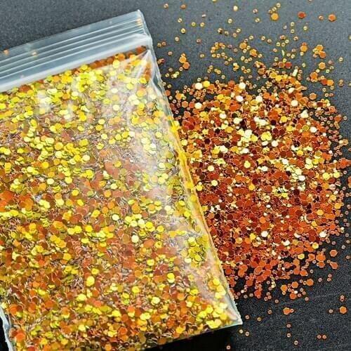 500g/Bag Mixed-Size Laser Holographic Golden Light Chameleon Nail Sequins Glitter Flake Nail Art Decoration Bulk Paillette Ta#33
