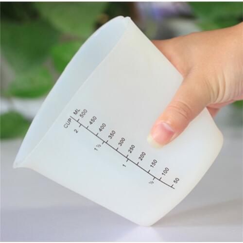 500ml Silicone Measuring Cup Clear Scale Show for Baking Beaker Liquid Measure JugCup Container Kitchen Scales Tools
