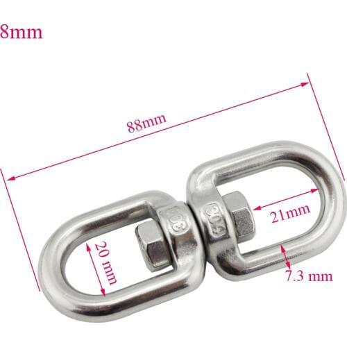 8mm 5pcs per lot 304 Stainless steel Chain swivel eye and eye type