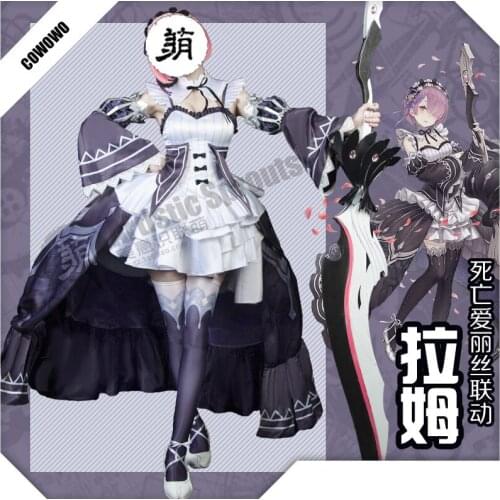 Anime! SINoALICE With Re:Life in a different world from zero Ram Cooperate Dress Cosplay Costume Halloween Suit Free Shipping