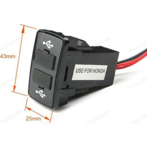 Car Charger 5V 2.1A Dual 2 USB Port socket for HONDA adapter Power Inverter Converter