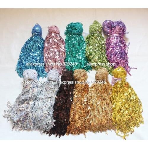 FREE SHIPPING 5 meters 30CM Width Stage Clothes Accessories polyester tassel fringe Sequins Trimming Lace For Belly Dance Dress