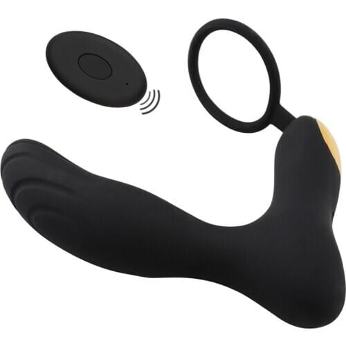 Wireless Remote Control Adult Waterproof Silicone Anal Plug Penis Vibrator Ring Sex Tools for Men To Prostate Massager