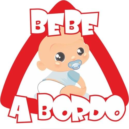 Boutique Decal Funny Car Stickers Lovely Baby on Board In Spanish Vinyl Decals PVC 15cm