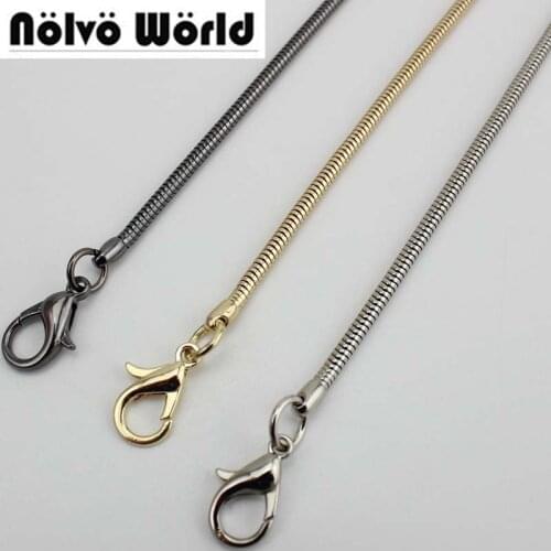 10pcs 120cm Round copper chain for replacement purse strap bag accessories bag hardware Top quality snake chain