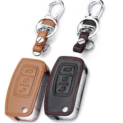 Genuine Leather Case For Ford Fiesta Accessories S Max Focus 2 S-Max Mondeo Mk3 Ka C Max Escort Kuga 2 Fiesta St Explorer