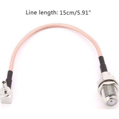 F Type Female Jack To CRC9 Male Right Angle RG316 Pigtail Cable 15cm for HUAWEI Modem