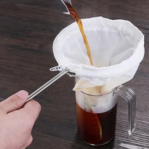 Universal Milk Tea Filter Bag With Handle Coffee Cotton Net Strainer Tea Infusers For Loose Bubble Tea Mesh Strainer Colander