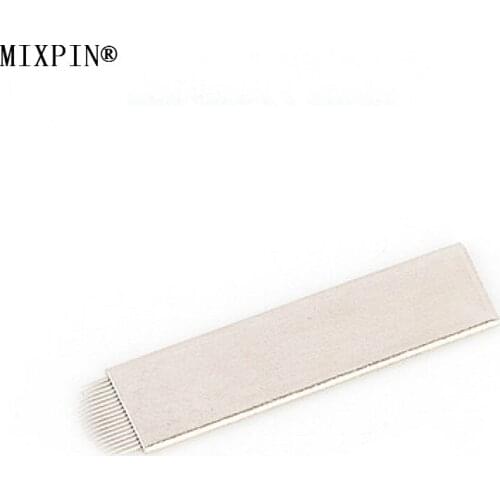 50 PCS Embroidery Needle Semi-permanent Tattoo Makeup Copper Skin Needle U-shape 18 pins Eyebrow Blades for Manual Tattoo Pen