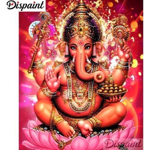 Dispaint Full Square/Round Drill 5D DIY Diamond Painting "Religious elephant" 3D Embroidery Cross Stitch Home Decor Gift A12986