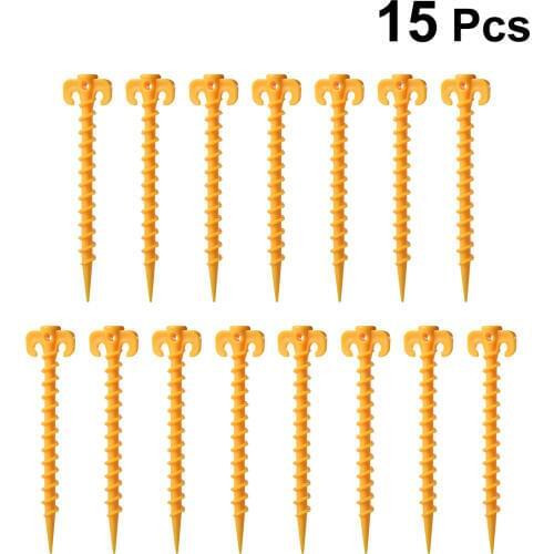 15pcs Canopy Stakes 20CM Heavy Duty Tent Accessories Tent Pegs Tent Peg Pins Tent Nails Screw Shaped Stakes for Camping Picnic