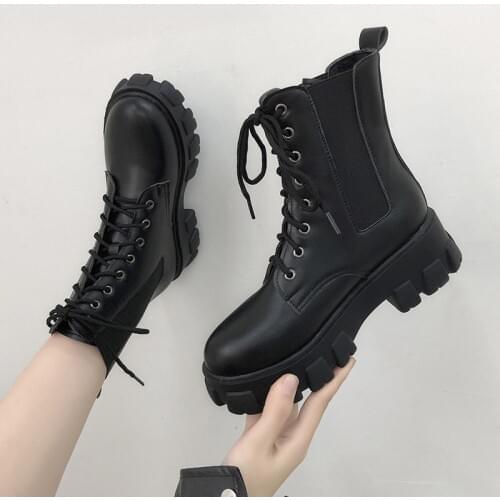 Sneakers women 2021 fashion autumn winter platform solid casual shoes woman lace-up casual shoes for women zapatillas de deporte