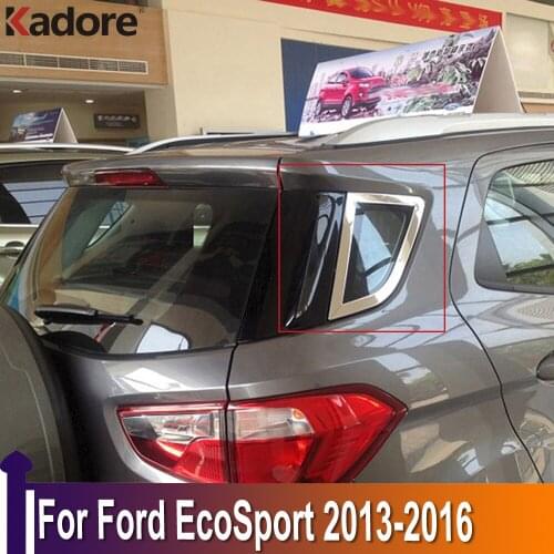 For Ford Ecosport 2013 2014 2015 2016 Stainless Steel Car Rear Window Cover Trims Tail Side Triangle Bezels Exterior Accessories