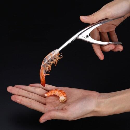 Kitchen Tableware Innovation Stainless Steel Fast Peeling Shrimp Magic Food-grade Safety And Sanitation Shrimp Peeling Tongs