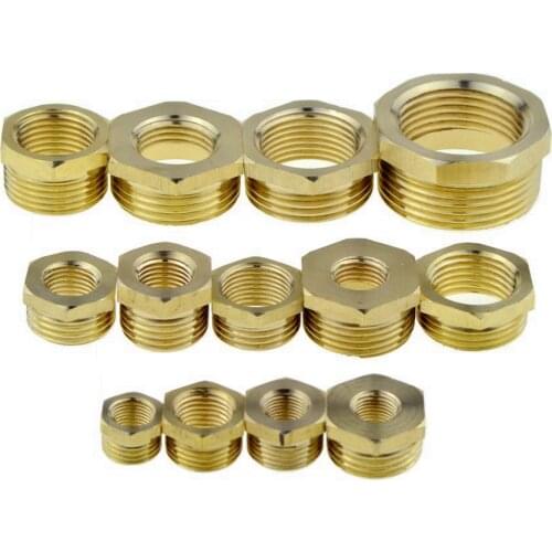 Brass Hex Bushing Reducer Pipe Fitting 1/8 1/4 3/8 1/2 3/4 F to M Threaded Reducing Copper Water Gas Adapter Coupler Connector