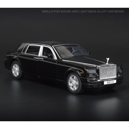 1:32 scale Hot vehicle wheels Rolls-Royce Phantom metal model with light and sound pull back diecast car alloy toys collection