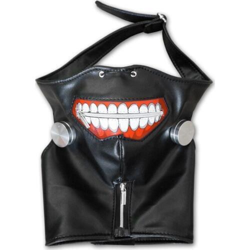 Cosplay Masks Tokyo Ghoul Kaneki Ken Adjustable Zipper Faux Leather Mask Anime Cosplay Costumes Mask Halloween Party Masks