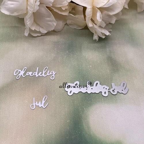 Glaedelig Jul letters Metal Cutting Dies Stencils Die Cut for DIY Scrapbooking Album Paper Card Embossing