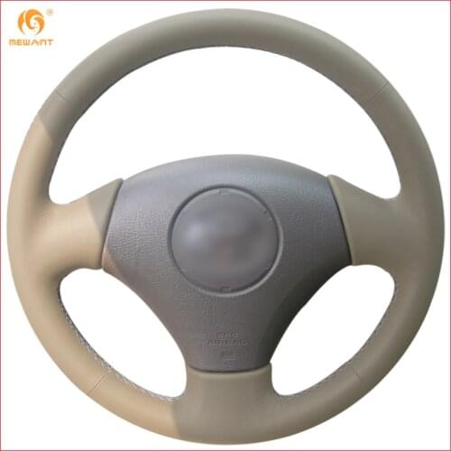 MEWANT Beige Genuine Leather Car Steering Wheel Cover for Toyota Vios Corolla 2000-2004 Mark 2 for Lexus GS430 GS300 2004 Parts