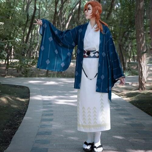 Anime Bungou Stray Dogs Nakahara Chuuya Cosplay Costume Fancy Kimono Suit Halloween Carnival Uniforms Custom Made