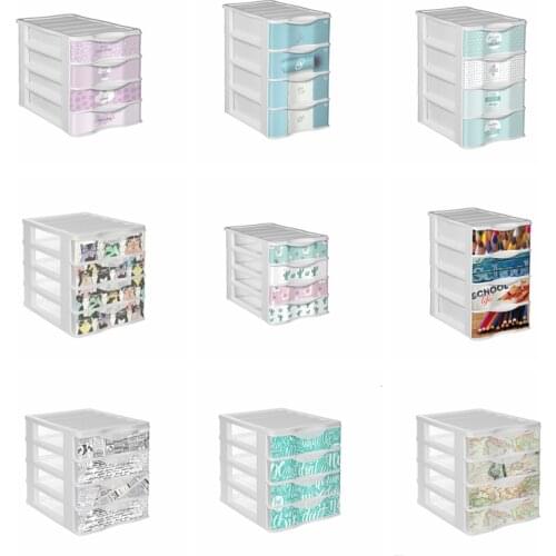 CASABLANCA plastic container, makeup organizer, 3/4 drawers, storage box, storage case, cosmetics