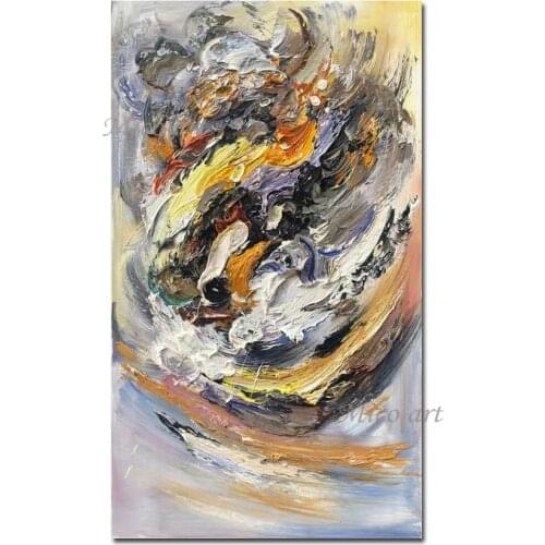 Heavy Texture 3D Thick Acrylic Canvas Art Hand Painted Palette Knife Abstract Oil Painting Canvas Wall Art Unframed Canvas Craft
