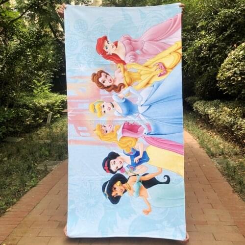 Disney Princess Jasmine Snow White Cinderella Bath Towel Cotton Mermaid Belle Good Quality Beach Girls Kids Swimming Blanket