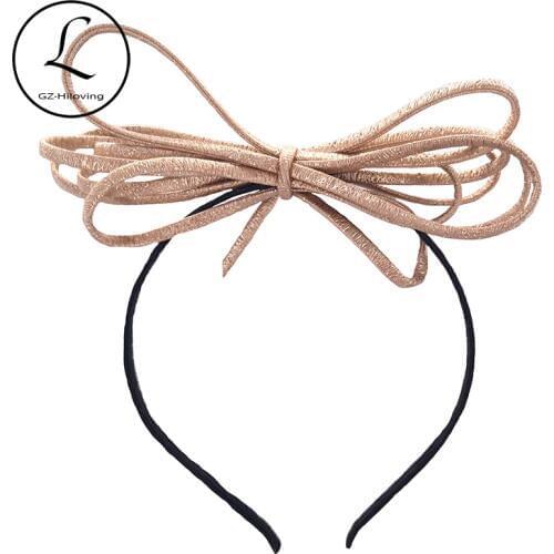 Casual Baby Girls Leather bow Headbands Hair Hoops New Childs Kids Toddler Golds Headwear Hair Bands Accessories School Gifts