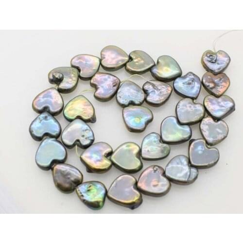 Freshwater pearl green heart 14-15mm 14" FPPJ wholesale beads nature loose beads for DIY jewelry