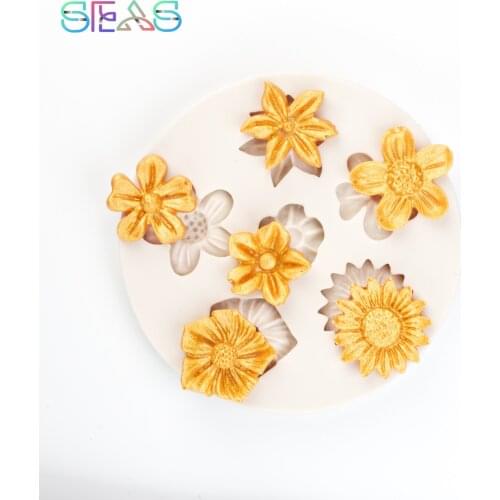 Free Shipping Various Flowers Silicone Baking Accessories 3D DIY Sugar Craft Chocolate Cutter Mould Fondant Cake Decorating Tool