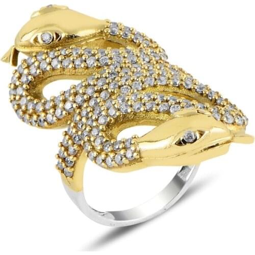 Silverlina Silver Authentic Zircon Cubic Zirconia Snake Ring