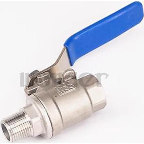 3/8" BSP Female to Male 304 Stainless Steel 2-Piece Type Ball Valve Full Port water steam 358 PSI