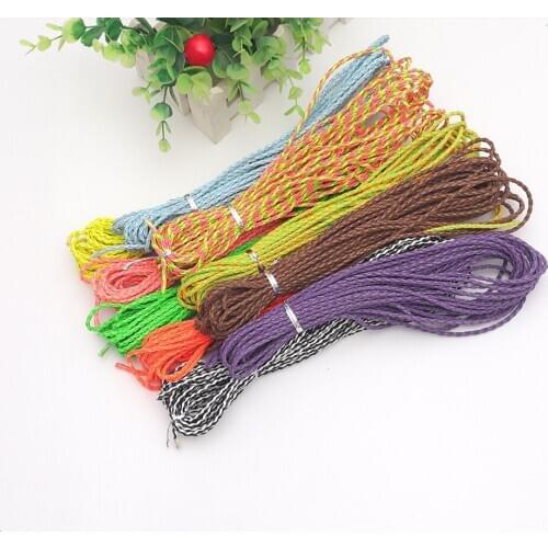 10 Color Round Leather Braided Cords Rope 3mm String 10meter/pc 1pcs/lot String Jewelry Findings Diy Bracelet accessories ds221