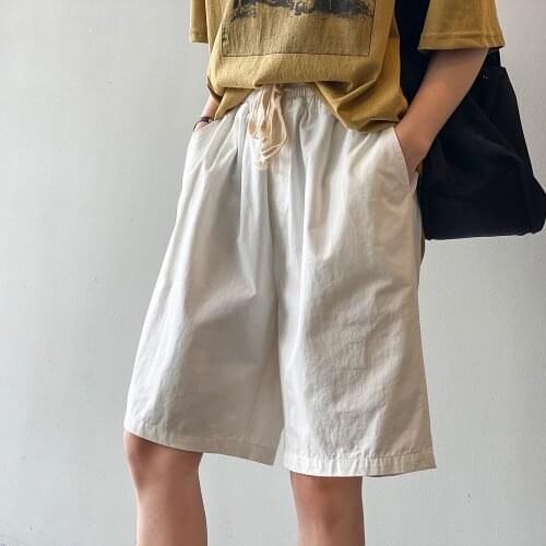 Womens Summer Shorts with High Waist Female Loose Temperament Classic lacing Wide Womens Casual Shorts white woman shorts