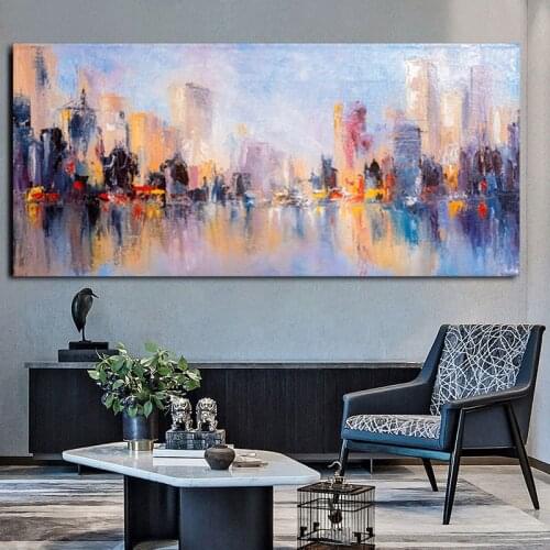 Modern City Painting Style Printing Poster Canvas Prints Wall Picture For Living Room Bedroom TV Sofa Home Decor Art No Frame