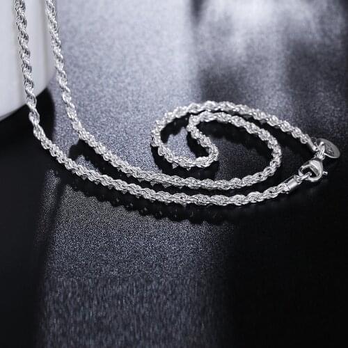 Special offer 925 Sterling Silver Necklace 3MM chain 16-24 Inches Beautifully twisted rope chain for Women Fashion Jewelry Gifts