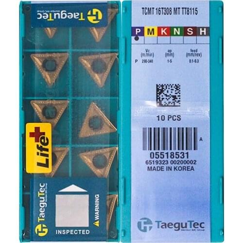 TCMT16T308-MT TT8115 Original Taegutac Carbide Inserts Turning Inserts Lathe Tools 10Pcs/Lot