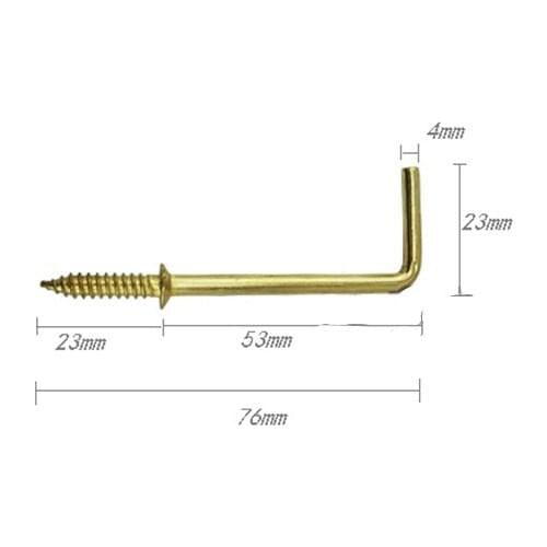 ReRight Angle Screw Hook,Light Hook,7 Style Hook, L Style,Sheep Eye Hook,Frame Accessories Screws,Yellow Color,47mm/76mm,20Pcs
