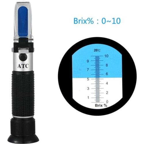 Yieryi New Sugar Refractometer ATC 0-10% Brix Handheld Sugar Meter Sugar Content Testing Equipment for Fruit, Food and Beverage