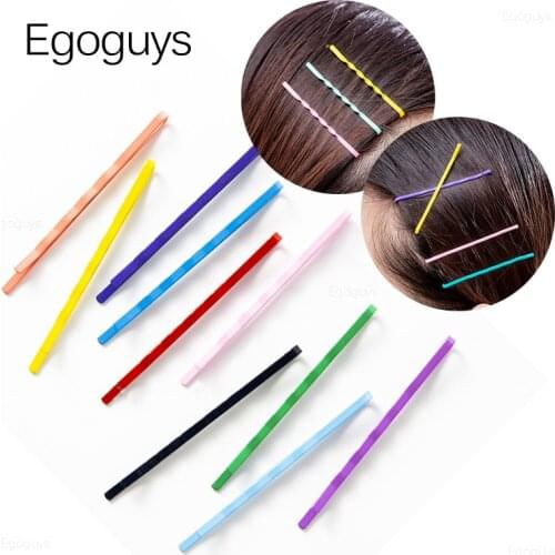 10PCS Girls Gradient Color Barrettes Women Bobby Pin Waved Hairpins Metal Thread Curly Hair Clips Ladies Wavy Hair Styling Tools