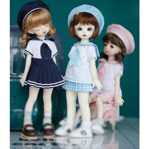1/6BJD Baby suit SD YOSD Navy Geomancy Hand Suit Uniform school uniform cap 3 sets doll clothes Doll accessories