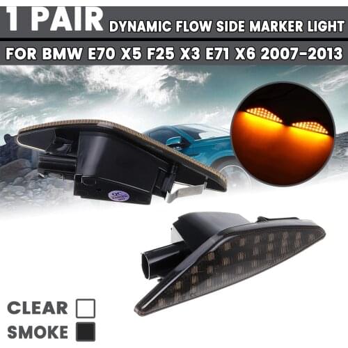 1 Pair Dynamic Flowing Turn Signal Lights For BMW E70 X5 F25 X3 E71 X6 2007-2013 LED Indicator Lamp Signal Side Marker Light