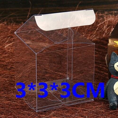 100pcs/lot pvc candy box, clear pvc box wedding decorations,holidays supplies 3*3*3cm free shipping