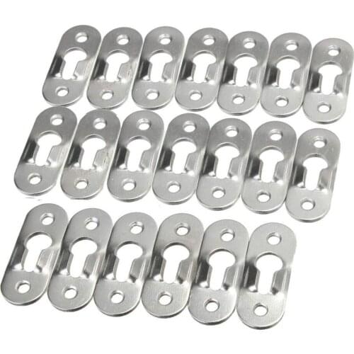 100PCS Keyhole Hangers Metal Fasteners Single Hole Wall Hanging Picture Hanger Hooks for Mirror Picture Frames Rivet Fittings