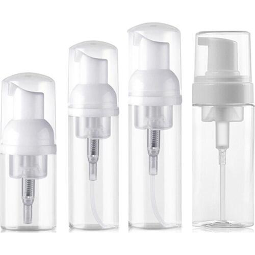 12pcs 30ml 50ml 60ml 100ml 150ml 200ml Plastic Foam Pump Bottles with White Foamer Pumps and Transparent Caps