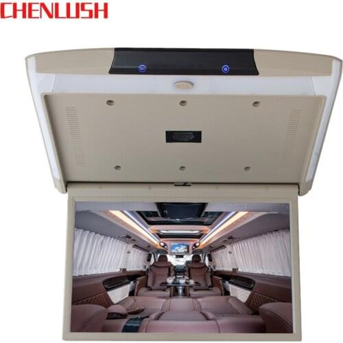 15.6/17.3 Inch Car Roof Mount Monitor Android 9.0 HD 1080P Ceiling Mount Flip Down Overhead Screen MP5 Multimedia Player WIFI